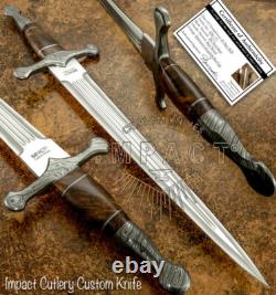 Couteau épée médiéval rare sur mesure D2 massive avec triple plein dos Impact Cutlery