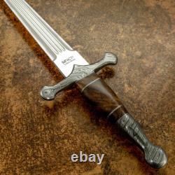 Couteau épée médiéval rare sur mesure D2 massive avec triple plein dos Impact Cutlery