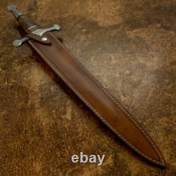 Couteau épée médiéval rare sur mesure D2 massive avec triple plein dos Impact Cutlery