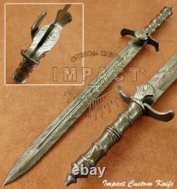 Couteau épée poignard en damas art rare sur mesure 1 d'un genre Impact Cutlery
