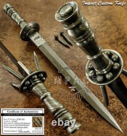 Couteau épée poignard en damas personnalisé rare, pièce unique Impact Cutlery
