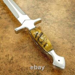 Couteau poignard Arkansas Toothpick en acier D2 prêt pour la bataille, lame pleine en acier outil