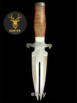 Couteau poignard EDC de survie, de chasse, de combat et de camping en acier D2, fait main, pleine soie