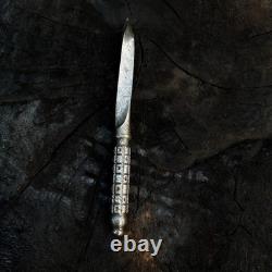 Couteau poignard Kris de chasse en acier damassé fait main Ubr avec étui en cuir