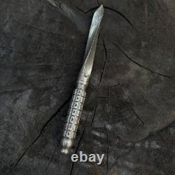 Couteau poignard Kris de chasse en acier damassé fait main Ubr avec étui en cuir