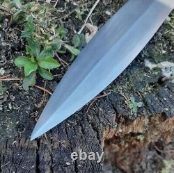 Couteau poignard à double tranchant en acier au carbone fait main