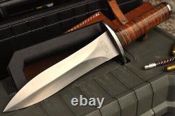 Couteau poignard à lame fixe en acier D2, prêt pour le combat tactique, avec une lame pleine soie.