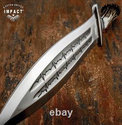 Couteau poignard artistique en acier D2 avec plein, sur mesure Impact Cutlery, couronne en bois de cerf