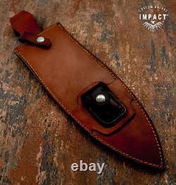 Couteau poignard artistique en acier D2 avec plein, sur mesure Impact Cutlery, couronne en bois de cerf