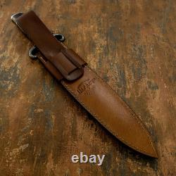 Couteau poignard en damas sur mesure de style médiéval unique en son genre avec bois de bouleau