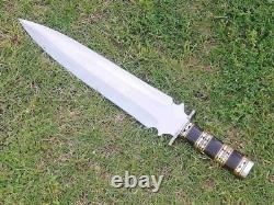 Couteau poignard fait à la main sur mesure en acier D2, couteau Bowie de chasse pour le camping avec étui