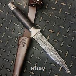 Couteau poignard fixe Boker MG-42 Damast lame en damas manche en charme 121506DAM