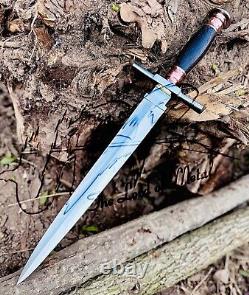 Couteau poignard magnifique en acier D2 fait à la main Ubr avec étui en cuir
