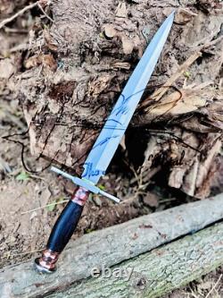Couteau poignard magnifique en acier D2 fait à la main Ubr avec étui en cuir