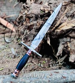 Couteau poignard magnifique en acier D2 fait à la main Ubr avec étui en cuir