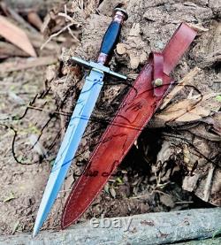 Couteau poignard magnifique en acier D2 fait à la main Ubr avec étui en cuir