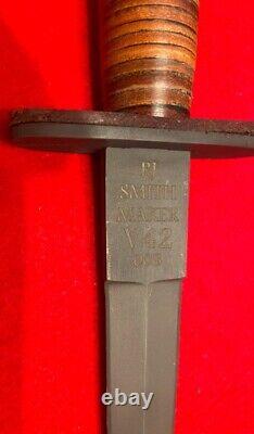 Couteau poignard militaire à double tranchant de style V-42 de Ron Smith, étui personnalisé, n°8.