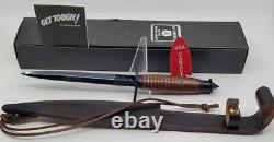 Couteau poignard stiletto de style vintage V42 fabriqué à Sheffield avec fourreau H. G. Long