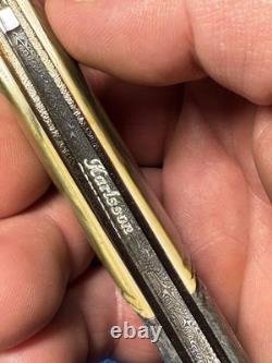 Couteau rare Tony Karlsson - Damas météorite - Dague pliable - Titane - Muona - Écorce