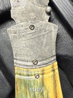 Couteau rare Tony Karlsson - Damas météorite - Dague pliable - Titane - Muona - Écorce
