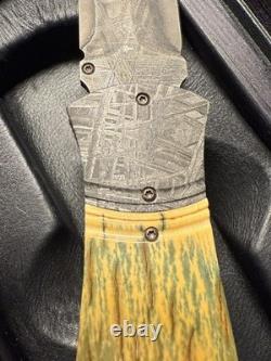 Couteau rare Tony Karlsson - Damas météorite - Dague pliable - Titane - Muona - Écorce