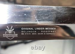 Dague Rehwappen originale Linder-messer, couteau avec étui en cuir