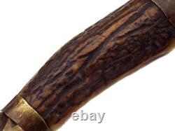Dague SA de la Seconde Guerre mondiale allemande convertie en couteau de combat. Manche en bois de cerf, marquée par le fabricant.