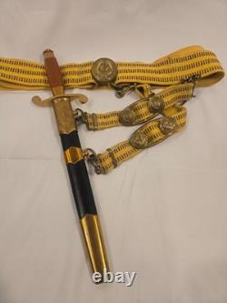 Dague Zik 58 de la Marine Soviétique Vintage Originale avec Fourreau et Ceinture