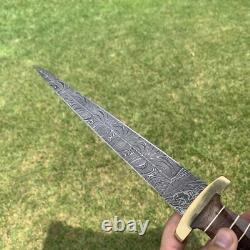 Dague à aiguille en acier damassé fait main sur mesure, style réplique SS WW2, 16 pouces