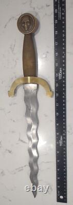 Dague antique Kris Keris, couteau de combat indonésien, lame forgée solide et tranchante