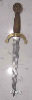 Dague antique Kris Keris, couteau de combat indonésien, lame forgée solide et tranchante