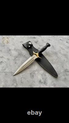 Dague artisanale personnalisée en acier inoxydable, couteau de combat et de chasse avec étui