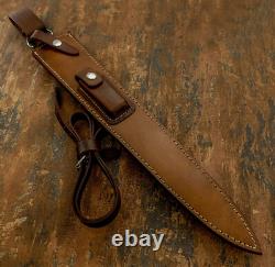 Dague couteau Highlander en corne de cerf sur mesure par Impact Cutlery en damas