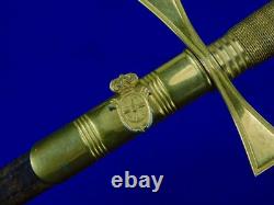 Dague d’officier de marine espagnol vintage avec fourreau