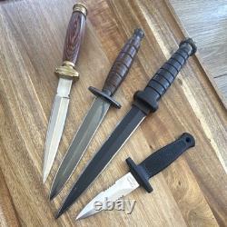 Dague de botte Valor 440 (sans fourreau) + dague Fury Fairbairn (Taïwan) + 2 autres