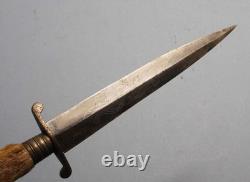 Dague de botte allemande de l’époque de la Première et de la Seconde Guerre mondiale, couteau de combat de tranchée, poignée en pied de cerf, article n° 11