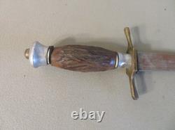 Dague de botte allemande de l’époque de la Première et de la Seconde Guerre mondiale, couteau de combat de tranchée, os, bois de cerf