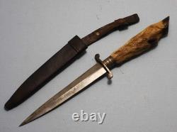 Dague de botte allemande de l’époque de la Première et de la Seconde Guerre mondiale, couteau de combat de tranchée, poignée en pied de cerf, article n° 11