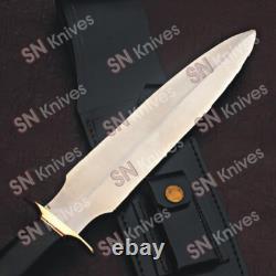 Dague de chasse Bowie en acier D2 fait main sur mesure avec étui en cuir