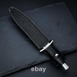Dague de chasse artisanale sur mesure en acier à outils D2, couteau de survie avec étui
