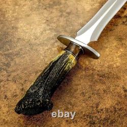 Dague de chasse en acier D2 fait main sur mesure, couteau à lame fixe, étui pour couteau Benchmade