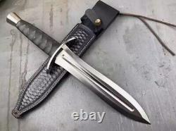 Dague de chasse en acier D2 fait main sur mesure et couteau Bowie avec poignée en Micarta et étui