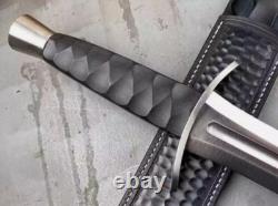 Dague de chasse en acier D2 fait main sur mesure et couteau Bowie avec poignée en Micarta et étui