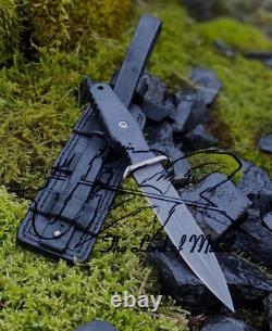 Dague de chasse en acier à haute teneur en carbone fait main Ubr avec étui en cuir