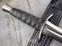 Dague de chasse et couteau de camping faits main sur mesure en acier à outils D2 avec étui