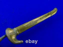 Dague de chasse et de combat indonésienne antique du XIXe siècle avec fourreau