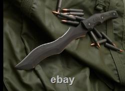 Dague de chasse noire SSS 17 faite à la main en acier à haute teneur en carbone avec étui en cuir