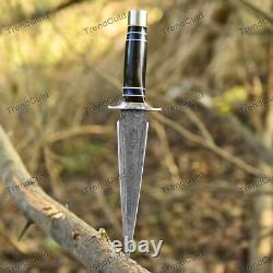 Dague de chasse personnalisée en acier damassé avec poignée en résine HA14