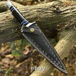 Dague de chasse personnalisée en acier damassé avec poignée en résine HA14