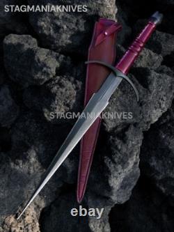 Dague de chasse vintage en acier J2 forgé à la main de qualité supérieure, avec revêtement en poudre